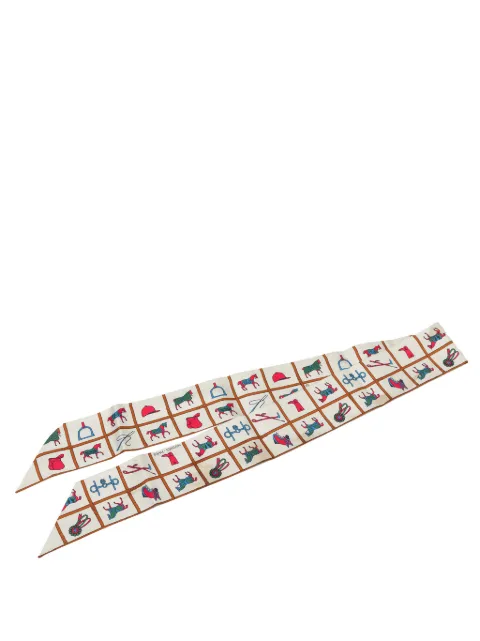 Hermès Pre-Owned 2000-2026 Couvertures et Tenues de Jour Silk Twilly Scarf scarves White 79606Z8NMRJBL3UZ