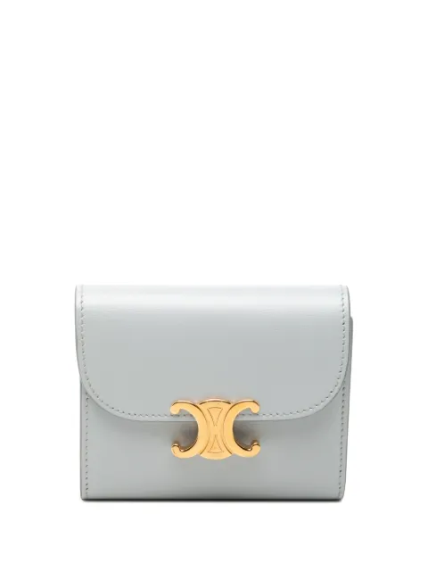 Celine Pre-Owned 2023 Shiny Calfskin Triomphe Flap Wallet small wallets Grey 72SUD50RWOG3I1MA