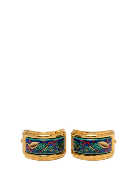 Hermès Pre-Owned 20th Century Gold Plated Enamel Cloisonne Clip On Earrings costume earrings Gold 4WA7VAPFJ8702VB3