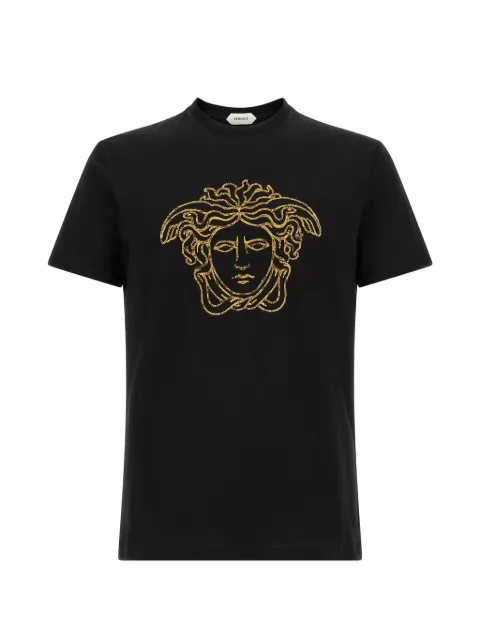 Versace Medusa-embroidered T-shirt Black 10264521A18452