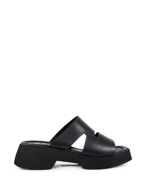 SERGIO MORETTI FIRENZE cut-out leather slippers Black 6570673205