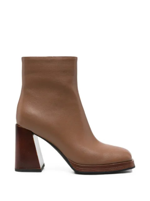 LINDA BAUMANN square-toe block-heel ankle boots Neutrals 659325225