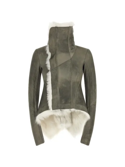 Rick Owens Naska asymmetrical shearling jacket Grey RP02F5731LSHTS4871