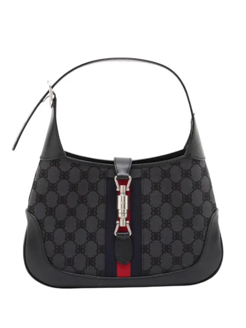 Gucci Pre-Owned 2018-2026 Balenciaga The Hacker Project Small GG Canvas Web Jackie 1961 crossbody bag Black 2SODHK2TZ0HHYONW