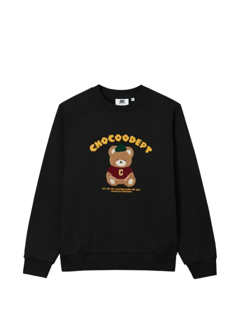 CHOCOOLATE bear-patch long-sleeve sweatshirt Black B1XSWW02144X