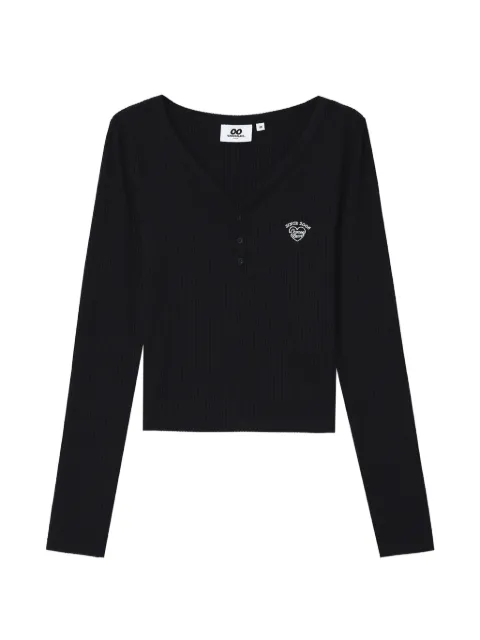 CHOCOOLATE ribbed-knit long-sleeve top Black B1XLTW02182X
