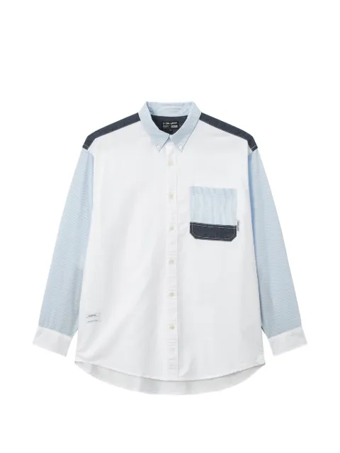 izzue panelled pinstriped shirt White IZXSTM01113X