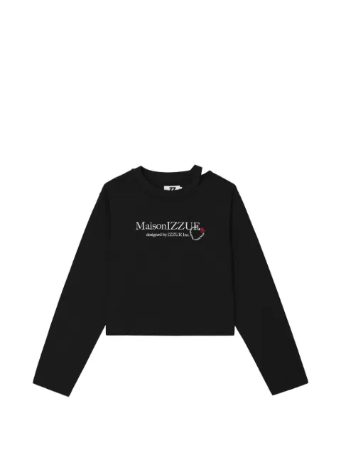 izzue logo-print cut-out T-shirt Black IZXLTW01235X
