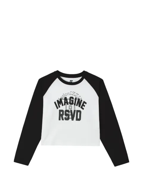 izzue slogan-print raglan-sleeved T-shirt White IZXLTW01234X