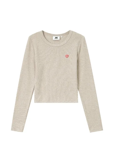 CHOCOOLATE heart-patch ribbed-knit long-sleeved T-shirt Neutrals B1XLTW02183X