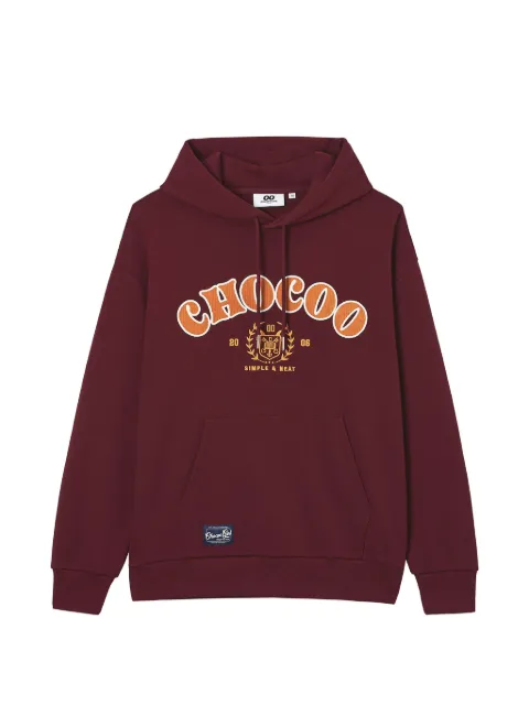 CHOCOOLATE logo-embroidered drawstring hoodie Red B1XSWW02140X