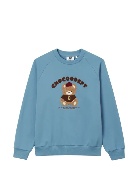 CHOCOOLATE bear-embroidered raglan-sleeved sweatshirt Blue B1XSWW02144X