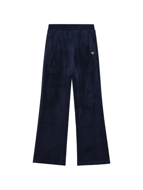 CHOCOOLATE heart-plaque velour track pants Blue B1XPTW02232Y