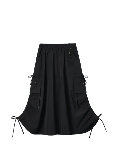 izzue ruched-sides cargo maxi skirt Black IZXSKW01224X