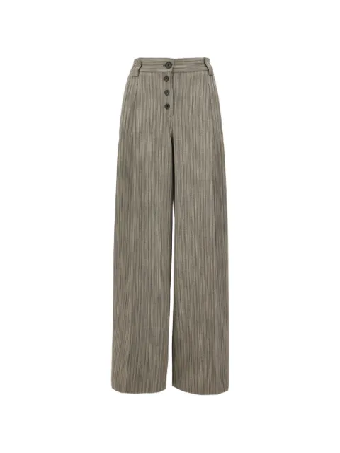 Paul Smith grey herringbone wide-leg pleated trousers Grey W1R401TW11253