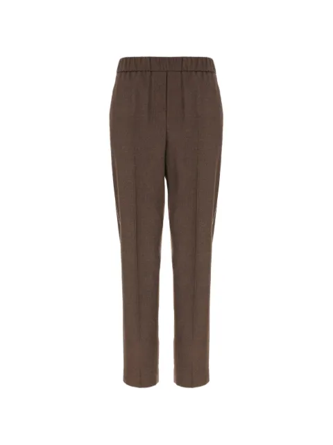 Peserico bead-embellished elasticated trousers Brown A0457203358
