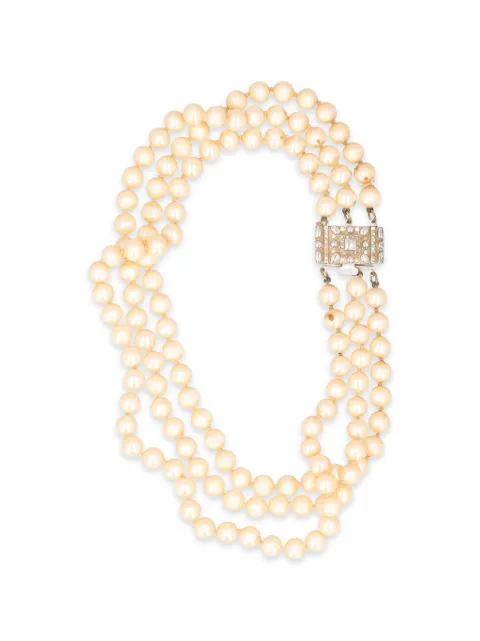 Vintage Three-Strand faux-pearl necklace Neutrals W2906262