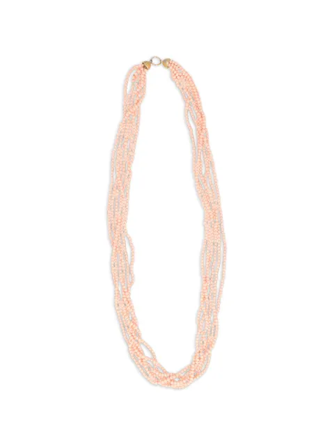 Vintage beaded multi-strand necklace Pink W2906267