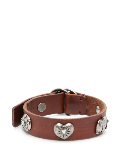 Valentino Garavani charm-embellished leather bracelet Brown LY0J0875VCP