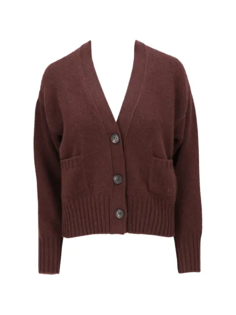 Isaia V-neck button-up cardigan Brown MG033DYD013470