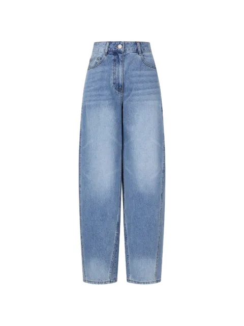 TOMBOY fringe-trim tapered jeans Blue 9106362002