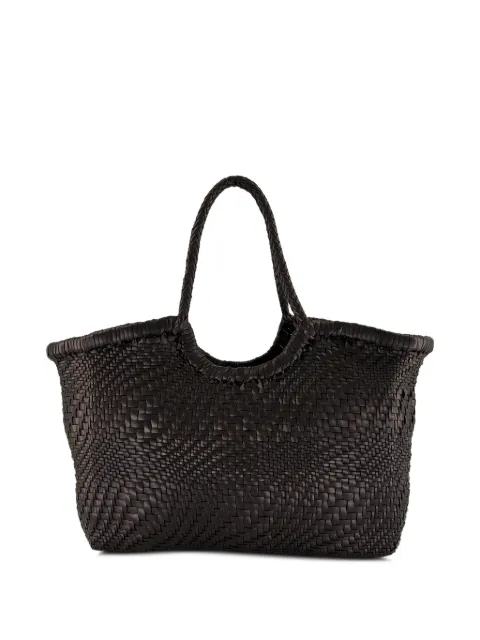 DRAGON DIFFUSION Nantucket Optical woven leather tote bag Black 8823