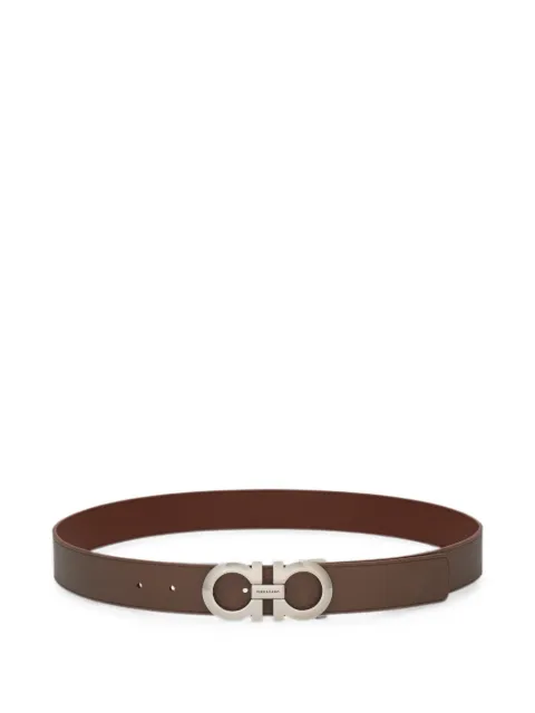 Ferragamo Gancini-buckle leather belt Brown 796156