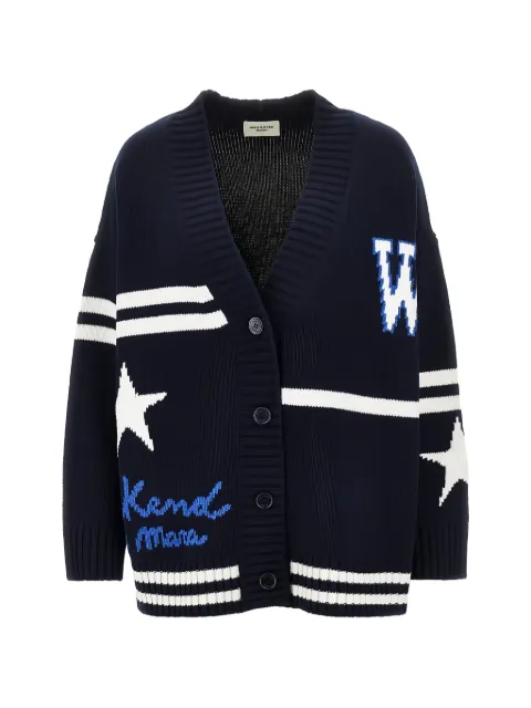Weekend Max Mara intarsia-knit star-motif cardigan Blue 2625346072600