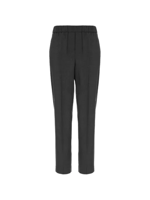 Peserico bead-embellished elasticated-waistband trousers Grey A0457203358