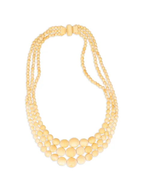 Vintage triple-strand beaded necklace Neutrals W2906264