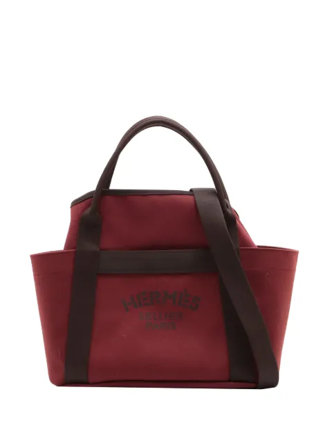 Hermès Pre-Owned 2023 Toile Sac de Pansage Grooming Bag satchel Red JH3GK9ID0P3XJLB7