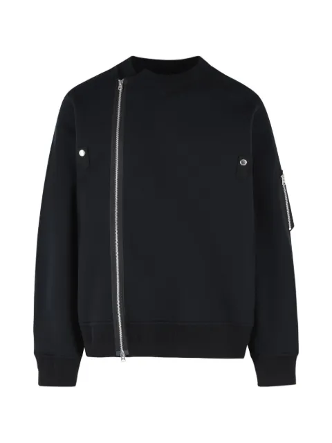 sacai asymmetric-zip jacket Black 2604137M