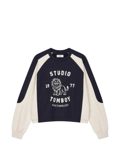 TOMBOY lion-print raglan-sleeve sweatshirt Blue 9106322109