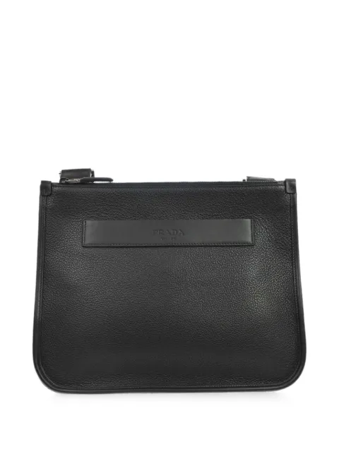 Prada Pre-Owned 2010-2020s Enamel Triangle shoulder bag Black NQ10747