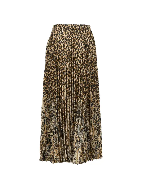 ETRO pleated leopard-print maxi skirt Brown WRFA017999SPS19