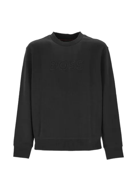 BOSS relaxed-fit sweatshirt in cotton terry with embroidered-logo Black 50567420