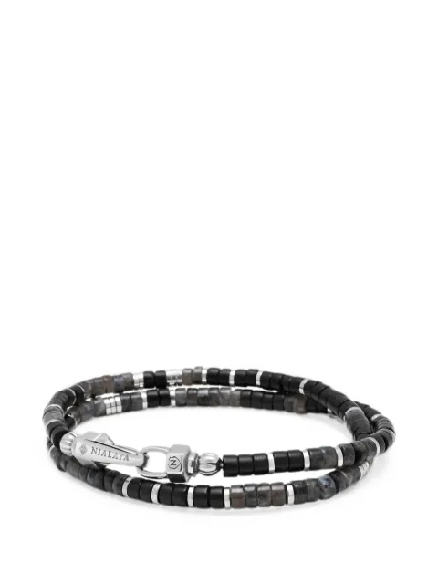Nialaya Jewelry beaded wrap bracelets Silver MCHCO769