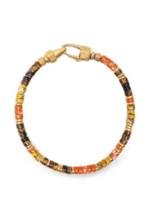 Nialaya Jewelry beaded logo-engraved bracelet Gold MCHCO764