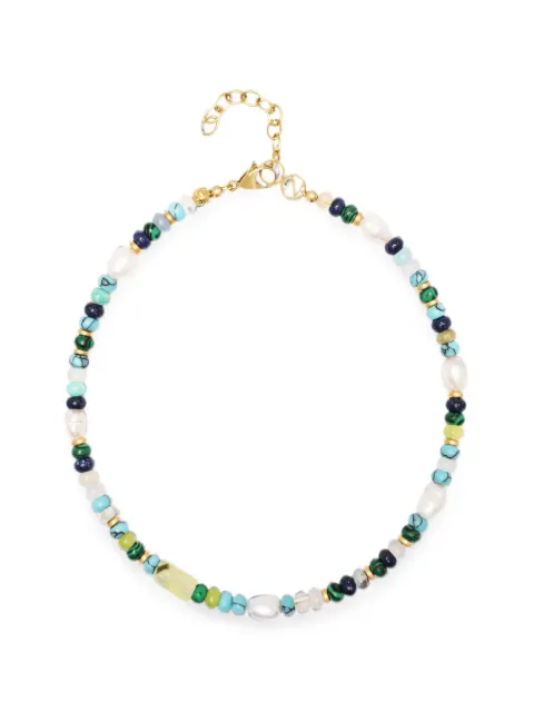 Nialaya Jewelry beaded pearl-embellished necklace Gold WNECK353