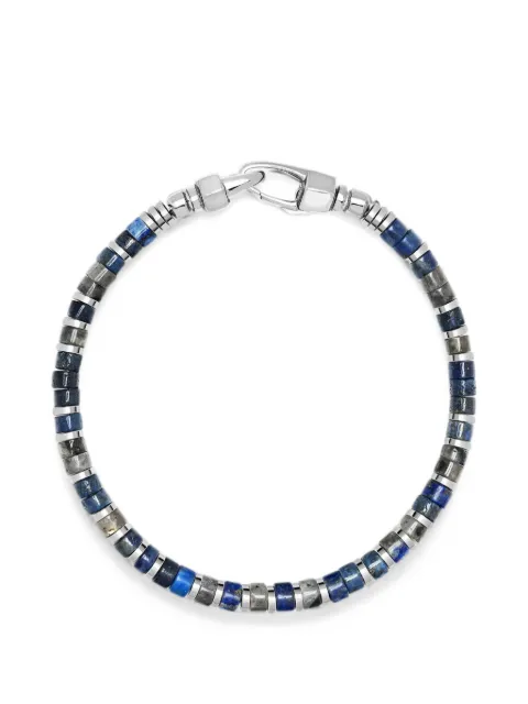 Nialaya Jewelry beaded logo-engraved bracelets Silver MCHCO766