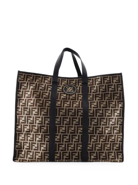 Fendi Pre-Owned Karligraphy Metallic Zucca Canvas Large tote bag Brown 22XQLGVYOYV81ZIG