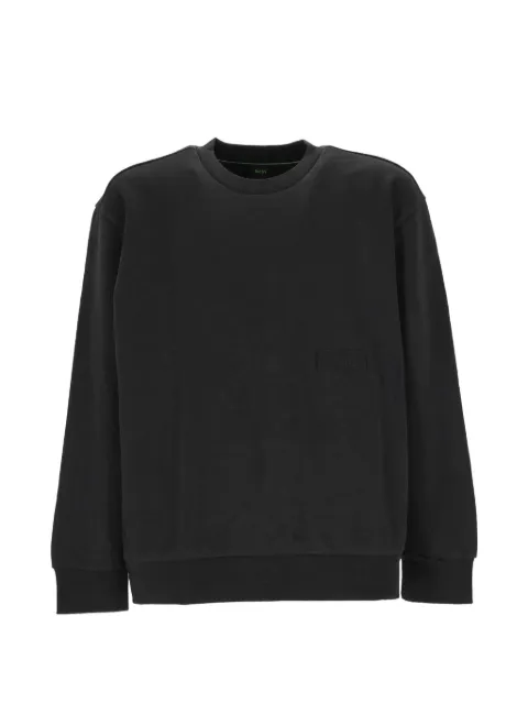 BOSS logo-patch crew-neck sweater Black 50564103