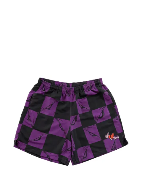 ANTI PROMO 99 Eyes checkered shorts Purple MB40