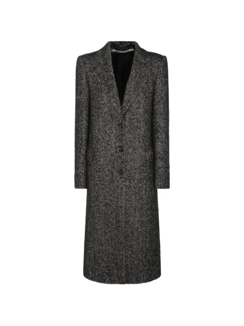 Tagliatore herringbone single-breasted coat Black AMANDA340218