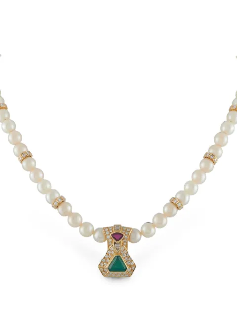 LB Exclusive emerald and ruby cultured pearl necklace Gold MF26070926