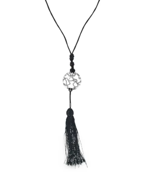 TOUS diamond openwork tassel necklace Silver TO10070926