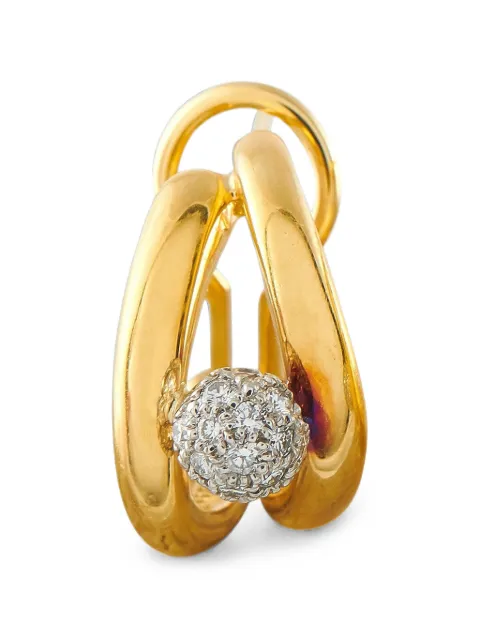 Tiffany & Co. diamond curved earrings Gold TI14070926