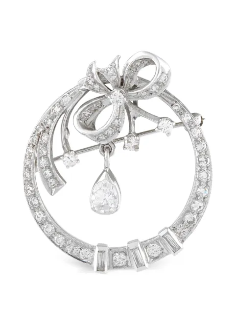LB Exclusive ribbon diamond brooch Silver MF17070826