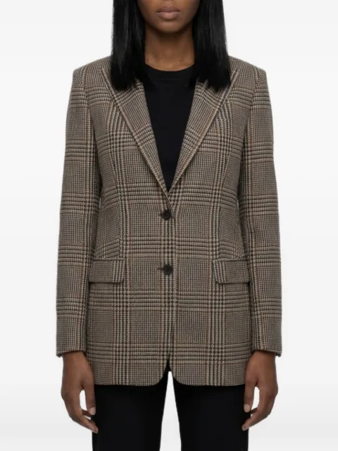 Tagliatore Bertha checked blazer Brown JBERTHA16B120200