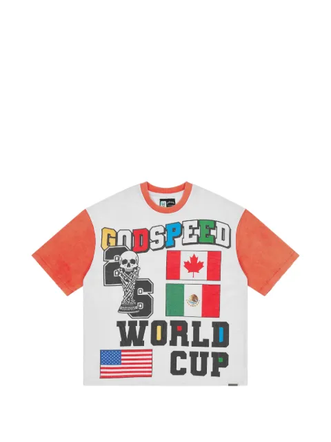GODSPEED 26 GSWC graphic-print panelled T-shirt White GS535
